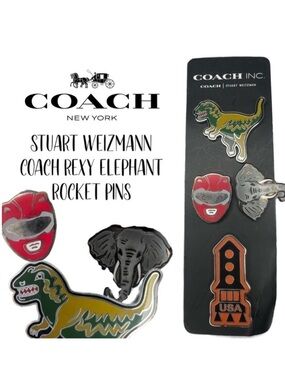 Coach Rexy Dinosaur Rocket Mask Elephant Collectible Stuart Weizman Pins